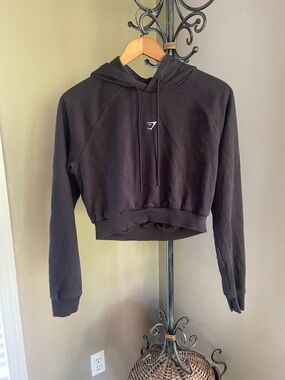 Gymshark Training Cropped Hoodie -black  Small